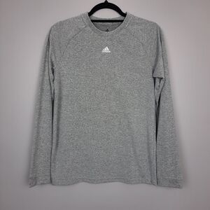 Adidas Climalite Boys' Light Gray Crewneck Long Sleeve Shirt size Large